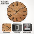 thumbnail image 3 of Large Wall Clock 24 Inches - Decorative Wall Clock Large With Real Wood & Roman Numerals - 24 Inch Clocks For Living Room Decor - Large Farmhouse Clocks - Big Wall Clock For Living Room, 3 of 8