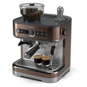 Philips Barista Brew Semi-Automatic Espresso Machine with Milk Frother, Silver Metal