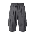 thumbnail image 7 of YSUEJPF Mens Long Shorts Ripstop Wrinkle Resistant‌ Baggy Cargo Capri Pants Twill Stretchy Outdoor Capris with Multi Pockets, 7 of 7