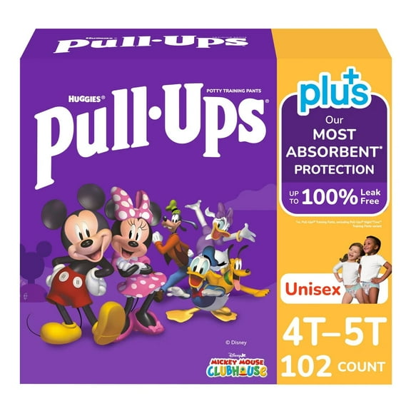 Huggies Pull-Ups Plus Training Pants, Unisex, 4T-5T (102 Count)