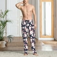thumbnail image 2 of Logiee Leaves Flower Print Pajama Pants for Men,Men’s Pajama Bottoms,Mens PJ Pants with Pockets & Button Fly-X-Large, 2 of 6