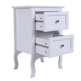 thumbnail image 4 of Kepooman 2pcs Two-Tier Nightstand, Bedside Table with Drawers for Bedroom, White, 4 of 12