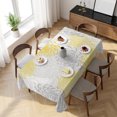 thumbnail image 3 of Yellow Grey Chrysanthemum Table Cloth Waterproof Tablecloths, Farmhouse Botanical Floral Modern Tablecloth Dining Table Cover for Kitchen Party Tabletop Outdoor, Rectangle Tablecloth 54x108 Inch, 3 of 9