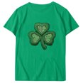 thumbnail image 4 of T-shirt de la Saint-Patrick pour Femmes, Col Rond, Manches Courtes, Imprimé Arbre de Noël, 4 of 4