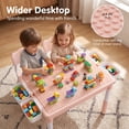 thumbnail image 5 of TLSUNNY Kids Table and Chairs Set, W/ Drawers, Graffiti & Building Blocks Double-Sided Tabletop, Toddler Activity Desk Set for Nursery, Home, 5 of 11