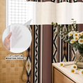 thumbnail image 3 of No Hook Shower Curtain, Brown Boho Shower Curtains for Bathroom with See Through Top Window, Vintage Ethnic Tribe Retro Abstract Art Waterproof & Washable Bath Curtain Extra Long 72"x84", 3 of 9