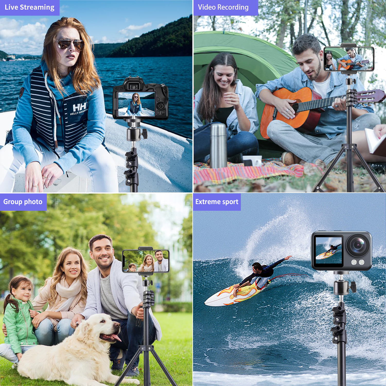 UEGOGO Adjustable 63" Metal Photography Tripod Stand With Accessories