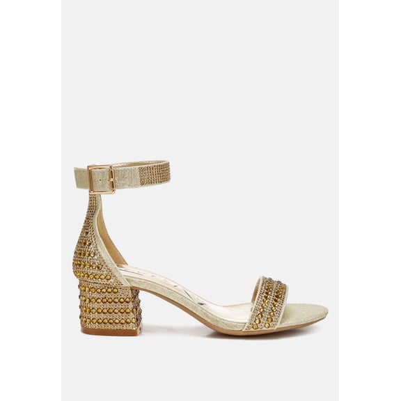 Twerky Rhinestones Embellished Block Sandals