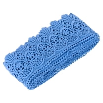 Cotton Lace Trim Vintage Crochet 3inch x 3yard Dark Blue Stretch Lace Edge Ribbon for DIY Scrapbooking Clothes Curtain Slipcover Fabric
