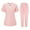 Pink, variant on Medical Scrubs For Women Set Quick Drying Curved Scrub Stretch V-Neck Workwear Matching Elastic Waist Pants Navy
