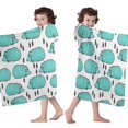 thumbnail image 4 of Cute Green Hedgehog Hooded Bath Towel，60"x35" for Ages 3 To 12 Kids, Quick Dry Lightweight Soft Microfiber Hood Beach Towel Cover Up for Kids, 4 of 7