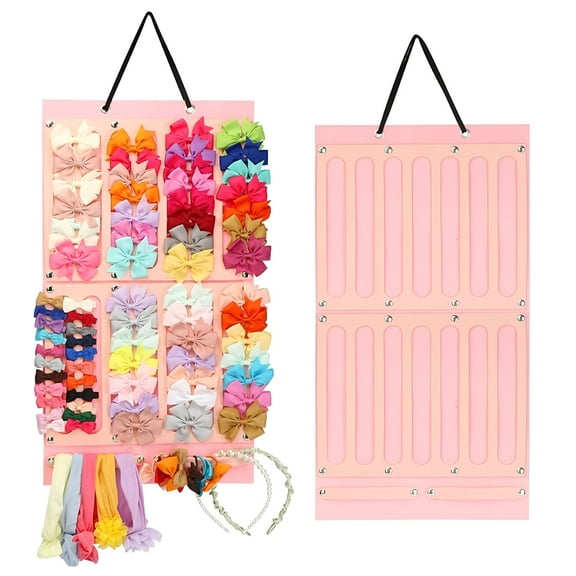 LAMIRO Hair Bows Holder for Girls Bow Organizer Storage Hair Clip Bows Headband Organizer Accessory Storage，1PCS,Pink