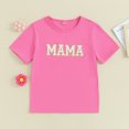 thumbnail image 3 of Okbabeha Mom and Mini Matching Shirt Short Sleeve Letter Print T-shirt/Romper Women Baby Mother Family Matching Outfits, 3 of 7