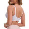 thumbnail image 3 of INSPIRE CHIC Women's Adjustable Buckled Straps Postpartum Nursing Bra V-Neck Mesh Splicing Lightweight Wireless Bras XXL Light Purple, 3 of 5