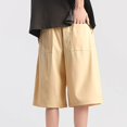 thumbnail image 6 of Ymyiu Men's Shorts Casual Men's Casual Shorts Drawstring Summer Beach Stretch Golf Shorts with Pockets Size L(Khaki, L), 6 of 9