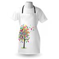 thumbnail image 4 of Love Apron, Abstract Theme of Romance with Hearts Leaves Tree Pattern on Plain Backdrop, Unisex Kitchen Bib with Adjustable Neck for Cooking Gardening, Adult Size, White and Multicolor, by Ambesonne, 4 of 4