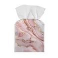 thumbnail image 2 of POLERO Leather Tissue Box Cover Square 5.1x5.1x5.5'' Waterproof Tissue Box Holder with Metal Button for Car, Bathroom, Kitchen,Home Decor (Pink Golden Marble), 2 of 7