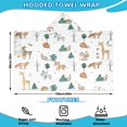 thumbnail image 2 of White Christmas Forest Animal Pattern Hooded Bath Towel，60"x35" for Ages 3 To 12 Kids, Quick Dry Lightweight Soft Microfiber Hood Beach Towel Cover Up for Kids, 2 of 7