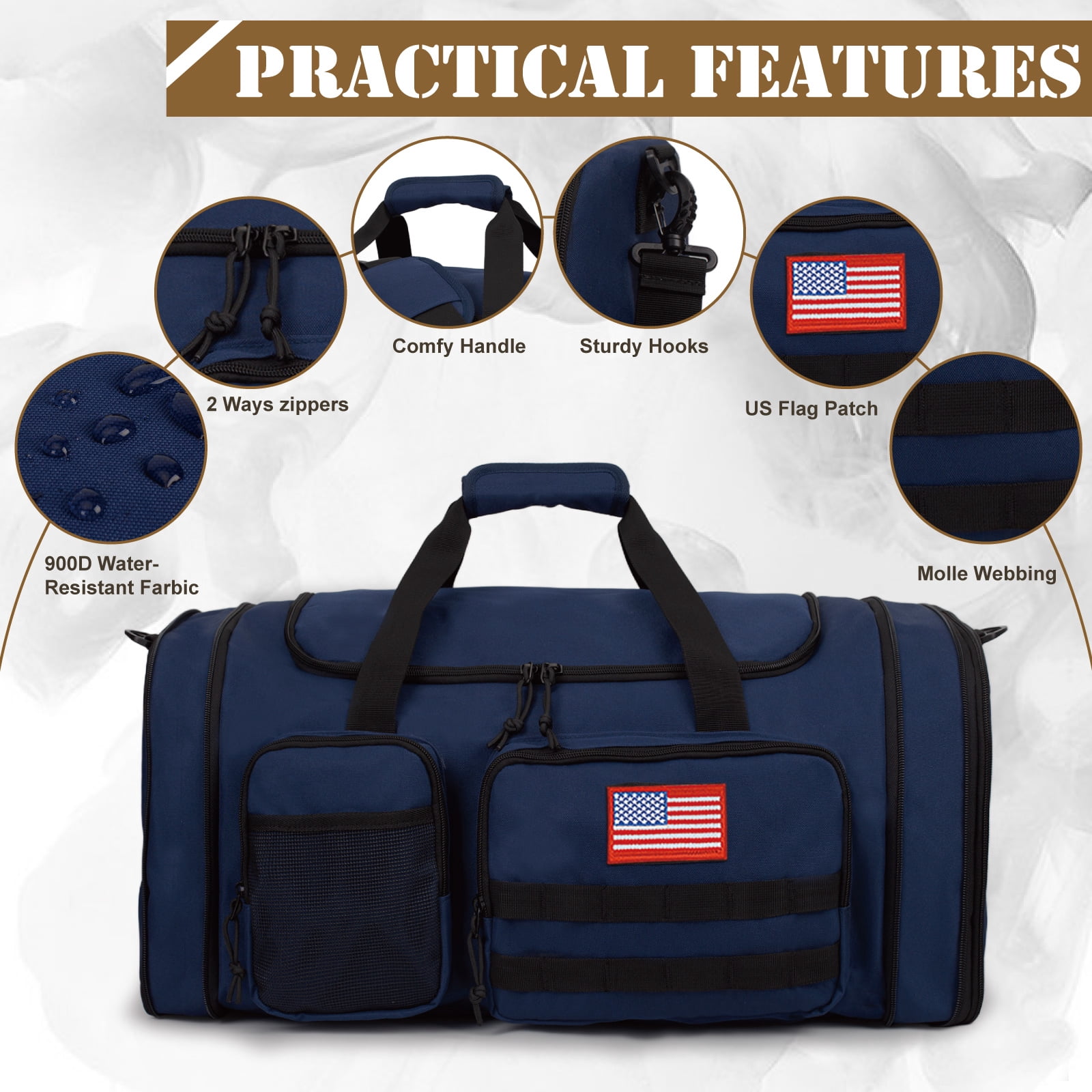 TRIPGEAR 21" 45L Expandable 2-in-1 Gym Duffle Bag for Men, Travel Backpack with Shoe & Wet Pocket, Overnight Carry-on Bag