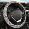 thumbnail image 6 of KLL Car Steering Wheel Cover, Universal 15 inch, Soft Elastic and Comfortable,Car Accessories Decorations-London Symbols1, 6 of 7