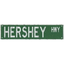 Metal Sign Hershey HWY Vintage Signs Retro Tin Signs Plaque Aluminum Street Sign for Bedroom Kitchen Garden Wall Pub Club Coffee Hanging Sign Decor 4X16 Inches