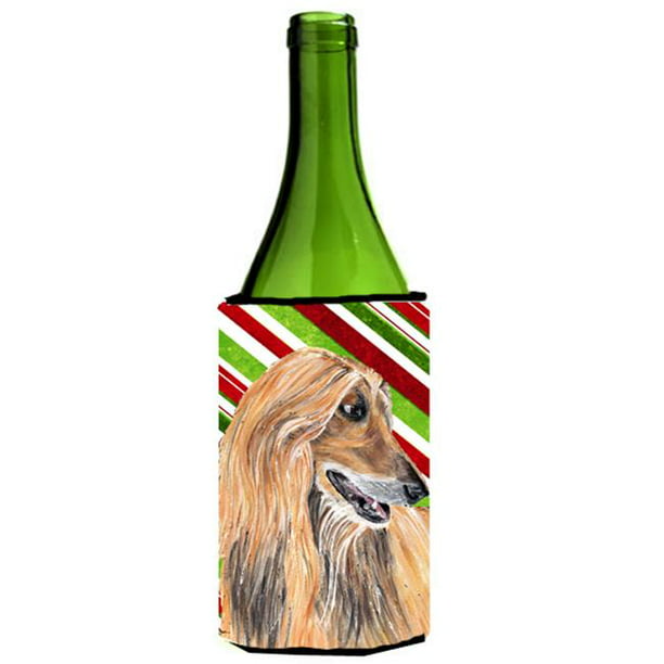 Afghan Hound Candy Cane Vacances de Noël Bouteille de Vin Douille Hugger - 24 Oz.