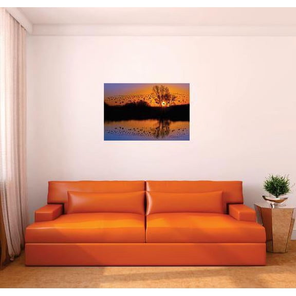 Custom Wall Decal Vinyl Sticker : Sunset Birds Plants Sky Wildlife Bedroom Bathroom Living Room Mural : 10 X15" -