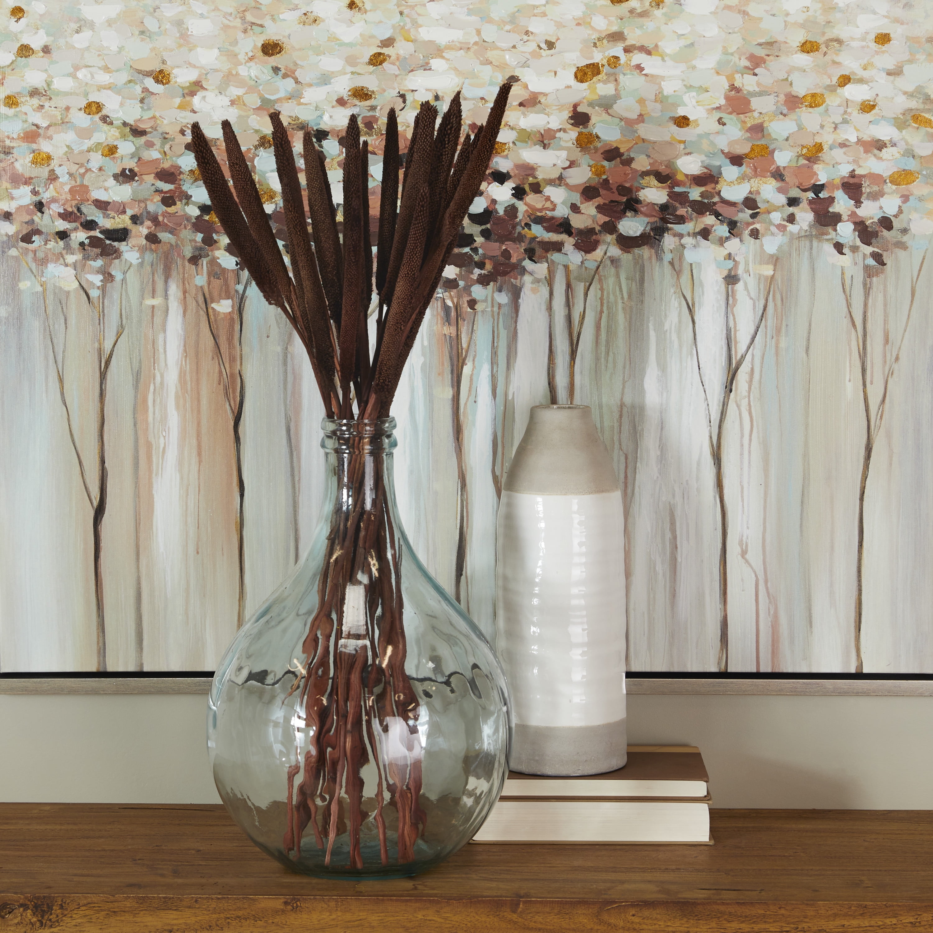 20" Dried Plant Natural Foliage Bunny Tail Bouquet with Long Stems, by DecMode