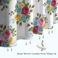 thumbnail image 6 of Pioneer Flower Floral Print Pattern Shower Curtain 72"x84", Bathroom Decorative Shower Curtain Set with 12 Hooks, Waterproof Washable, 6 of 6