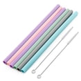 thumbnail image 1 of Mistaha 6PCS Reusable Silicone Drinking Straws with 2 Cleaning Brushes Long Flexible Straws BPA-Free Multicolor, 1 of 8