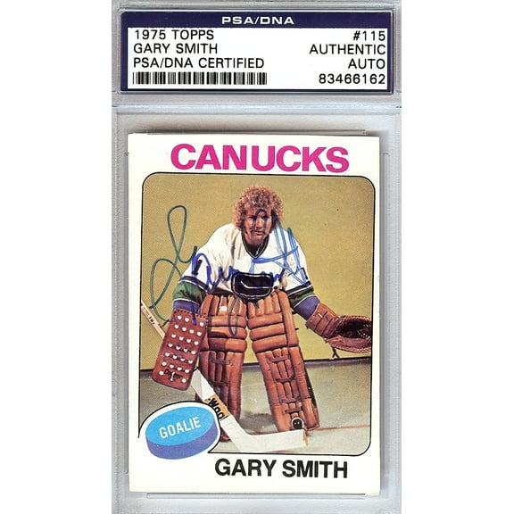 Gary "Suitcase" Smith Autographed 1975 Topps Card #115 Vancouver Canucks PSA/DNA #83466162