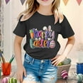 thumbnail image 2 of Easter Shirts for Girls Size 5 Kid Girls Easter Cute Graphic Round Neck Short Sleeve Tee Summer Casual T Shirt,12-13 Years,Y1-Black, 2 of 4