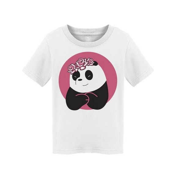 Panda  With Roses On Head T-Shirt Toddler -Image by Shutterstock,  3 Toddler