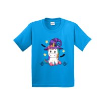 Inktastic Halloween Girls Unicorn Witch Youth T-Shirt
