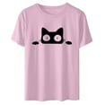 thumbnail image 4 of cute tops for women trendy going out summer short sleeve cat shirt basic round neck tee comfy soft shirts, 4 of 4