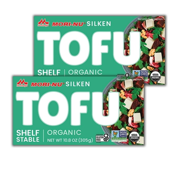 Mori-Nu Silken Tofu Organic, Velvety Smooth and Creamy Low Fat, Gluten-Free, Dairy-Free, Vegan, Made with Non-GMO organic soybeans, 10.8 oz, 2 Pack