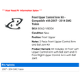 thumbnail image 2 of Front Upper Control Arm Kit - Compatible with 2007 - 2014 GMC Yukon 2008 2009 2010 2011 2012 2013, 2 of 2