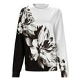 thumbnail image 4 of VNKIDY Women's Sweatshirt Autumn Spring Oversized Rose Prints Pullover Long Sleeve Crewneck Loose Fit Sweatshirts For Cold Weather Cute Tops, 4 of 5
