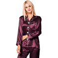 thumbnail image 2 of Women's Pyjama Set Long Sleeve Pyjamas Silk Satin Pjs Soft Button Down Sleepwear Set Loungewear, 2 of 5