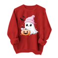 thumbnail image 2 of Trikvn Women's Halloween Sweatshirts Cute Ghost Pumpkin Graphic Pullover Tops Casual Long Sleeve Crewneck Fall Clothes Loose Fit Novelty Holiday Party Shirts, 2 of 6