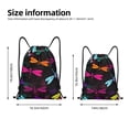 thumbnail image 4 of Kdxio Colorful Dragonflies Print Drawstring Backpack Bag,Waterproof Draw String Back Sack, Gym Drawstring Bags Swim Bag For Unisex, 4 of 9
