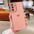 thumbnail image 2 of Samsung Galaxy S23 FE 5g 6.4" Phone Case with Luxury Electroplate Cute Side Love Heart Cover Full Camera Protection Soft Silicone Anti-Fingerprint Shockproof Cover Bumper (Pink), 2 of 11