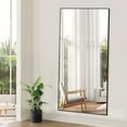 thumbnail image 6 of EDX Rectangle Full Length Mirror 78"x38" Full Body Mirror Rectangle Free Standing Wall Mounted Leaning Hanging Floor Mirrors, Black, 6 of 8