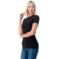 thumbnail image 5 of Simply Fashion Basic Crewneck Short Sleeve T-Shirts - Stretch Cotton Spandex,Black,Medium, 5 of 5
