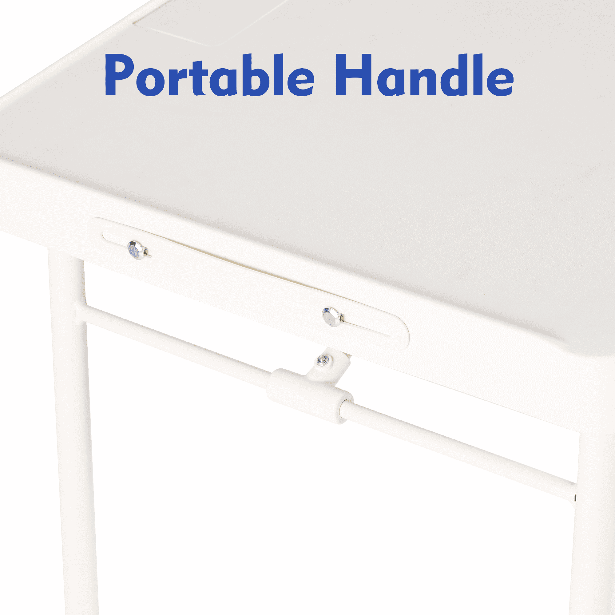 Mainstays 26 in Adjustable Height Personal Folding Table with Cupholder and Tablet Holder, White