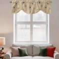 thumbnail image 3 of Tie Up Valances for Windows, Black Khaki Adjustable Valance Curtains Window Treatment for Living Room/Bedroom Windows, Spring Flora Rod Pocket Kitchen Curtains & Drapes 42x12 Inch, 3 of 9