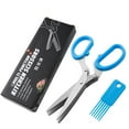 thumbnail image 2 of CEHVOM Kitchen Chopped Green Scissors Multi-purpose Stainless Steel Five-layer Scissors Children's Supplementary Food Scissors Herb Vegetable Scissors Clearance, 2 of 3