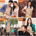 thumbnail image 7 of Brown Boho Bohemia Rainbow Hearts Pattern Apron-Garden Aprons for Women with Pockets-Cotton Linen Waterproof Kitchen Cooking Gardening Aprons Adjustable for Kitchen,Cooking,BBQ and Salon 33x27 Inch, 7 of 7