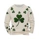 thumbnail image 2 of Ceisia men's Loose Fit Crew Neck Long Sleeve Waffle Knit Top for Holiday Casual Wear Green XL Gifts, 2 of 3