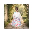 thumbnail image 5 of Sunny Fashion Girls Dress Colorful Tropical Floral Print Long Sleeve Lace Bodice Bow Spring Party 5 Years, 5 of 7